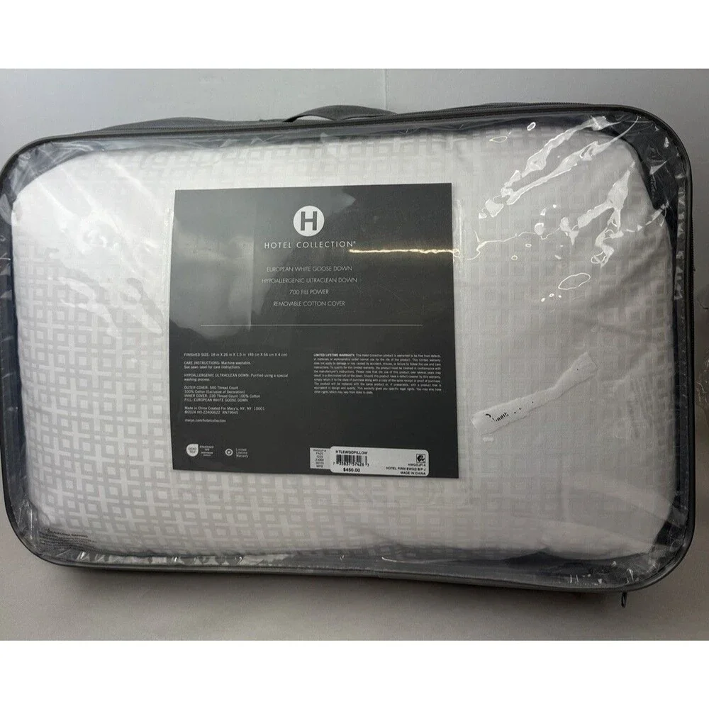 Hotel Collection European White Goose Down Firm Density Pillow , Standard/Queen